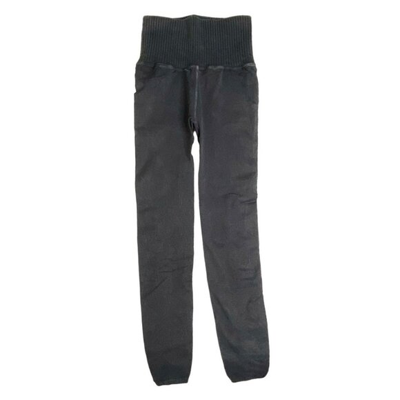 FREE PEOPLE GOOD KARMA LEGGINGS WASHED BLACK XS S - Picture 3 of 8